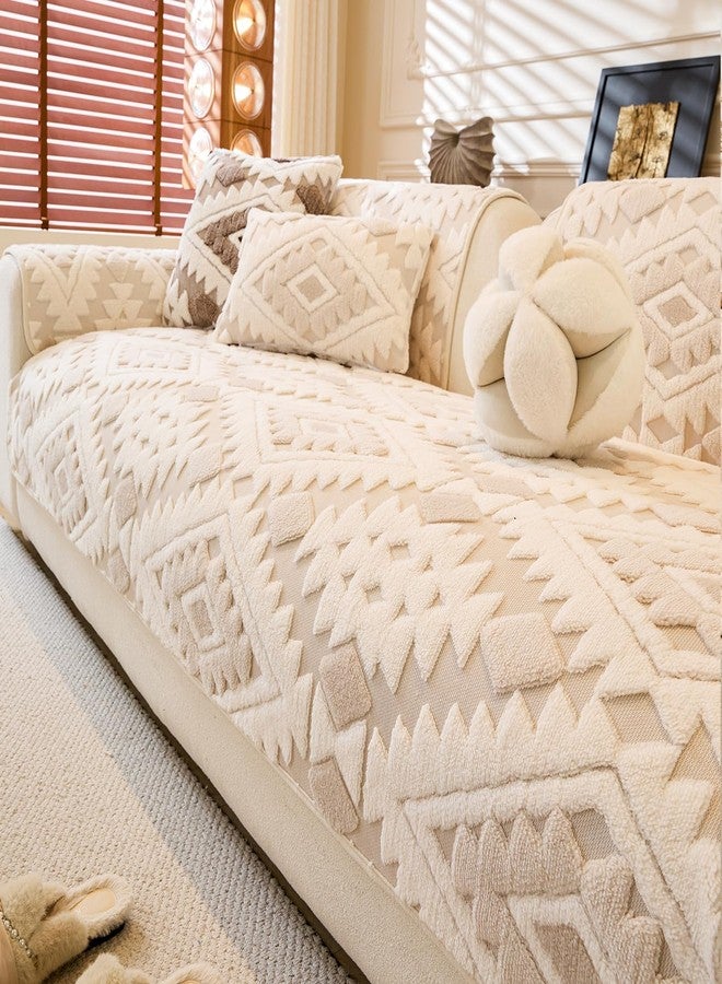 WEYOND Pet Couch Cover for Dogs, Soft Plush Sofa Cover Washable, Non-Slip Pet-Friendly Sofa Slipcover for Couches and Sofas (Beige, 35.5" x 63") - Image 1